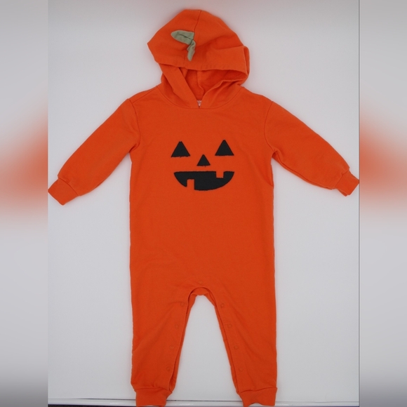 Cat & Jack Other - Cat & Jack Pumpkin Hooded Jumpsuit – 18M